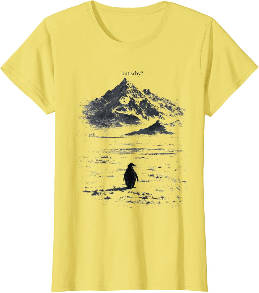 Lone Penguin Mountain Vintage 90s Graphic Tee Escape Matrix T-Shirt - Lemon Yellow