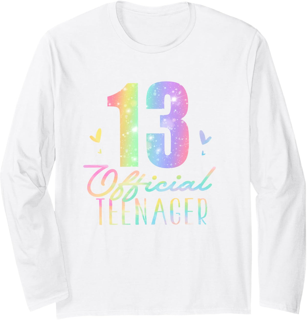 13 Official Teenager Thirteen Year Old Tie Dye 13th Birthday Long Sleeve T-Shirt - Adult Unisex White