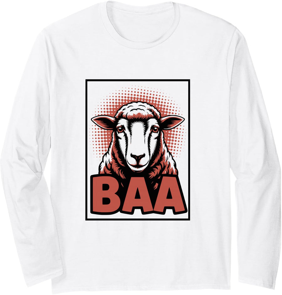 Funny Sheep Jokes Long Sleeve T-Shirt - Adult Unisex White
