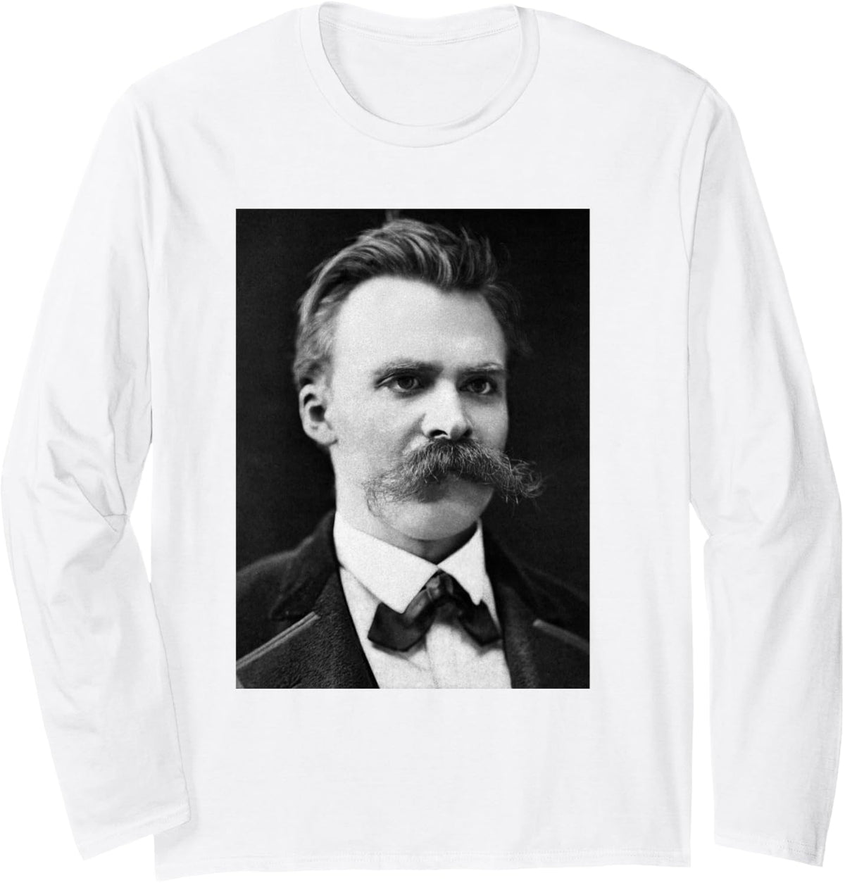 Friedrich Nietzsche Philosopher Philosophy Thinker Morality Long Sleeve T-Shirt - Adult Unisex White