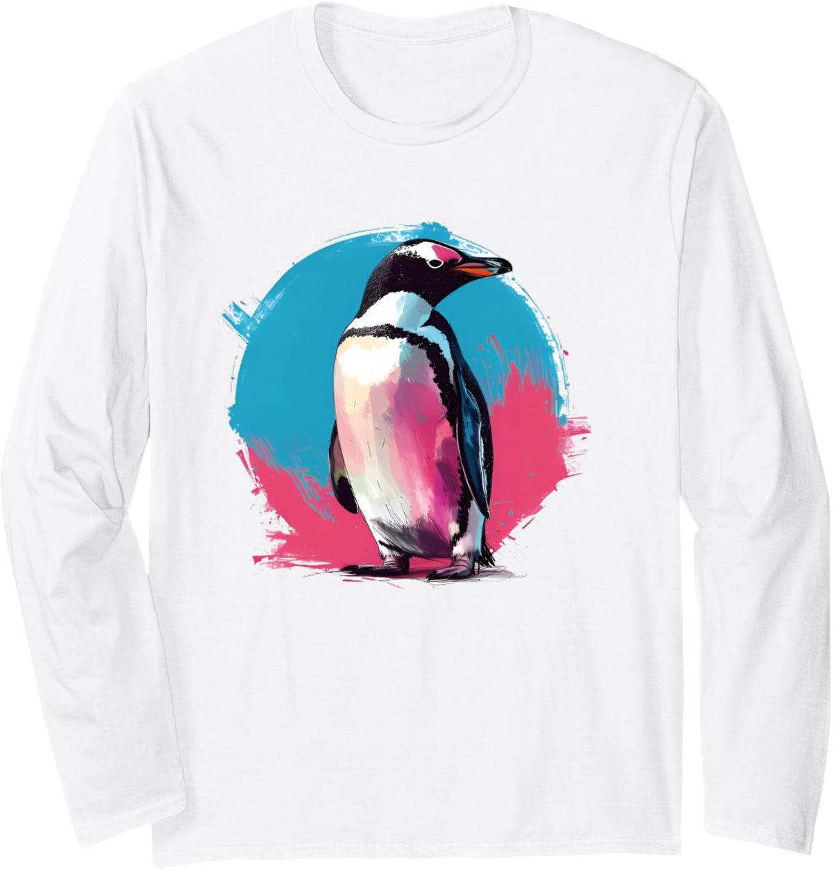Adorable Cute Penguin Wildlife Animal Decor Graphic Long Sleeve T-Shirt - Adult Unisex White