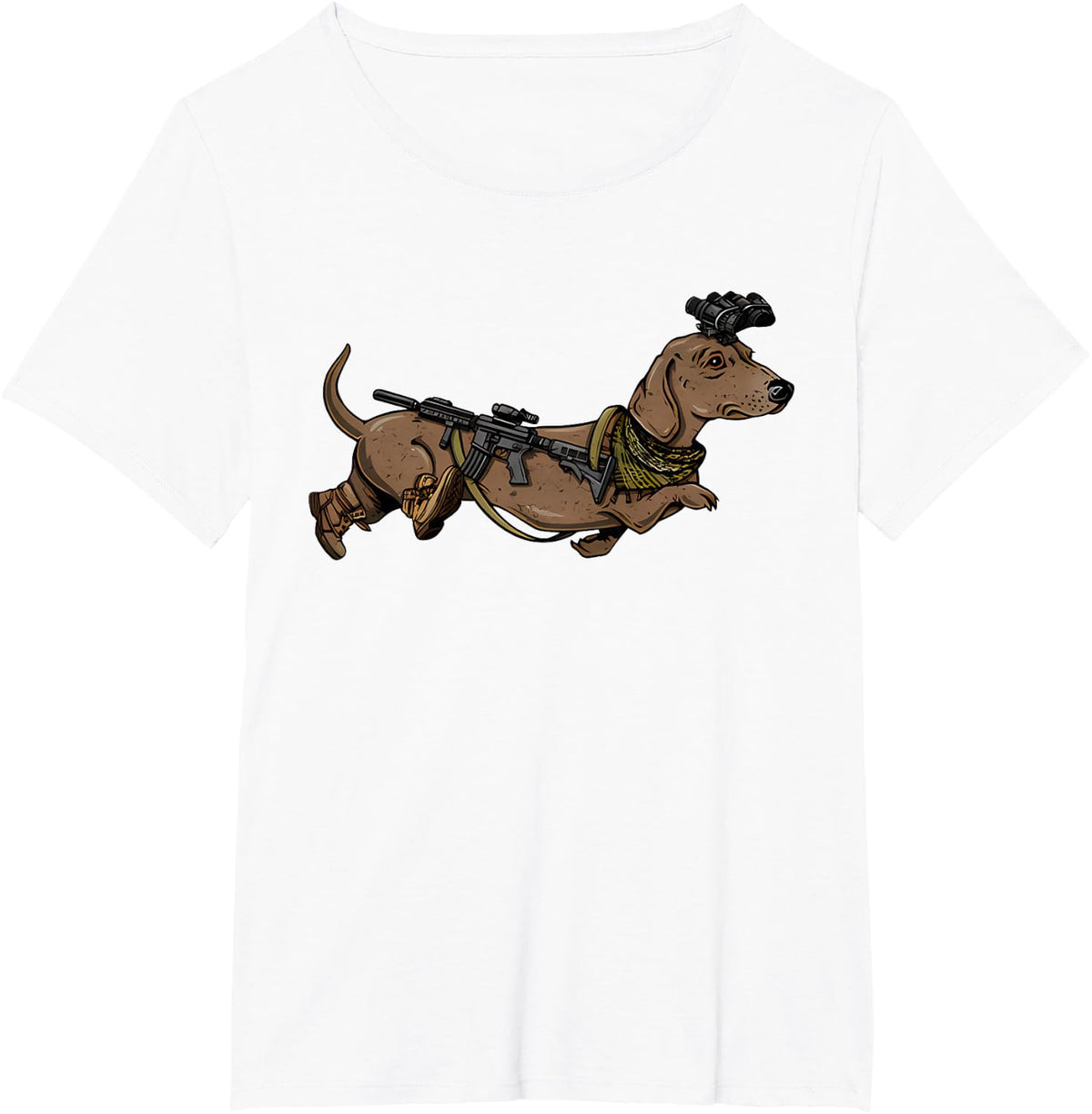 Tactical Dachshund Wiener Dogs Lovers Funny Dog Veteran T-Shirt - White