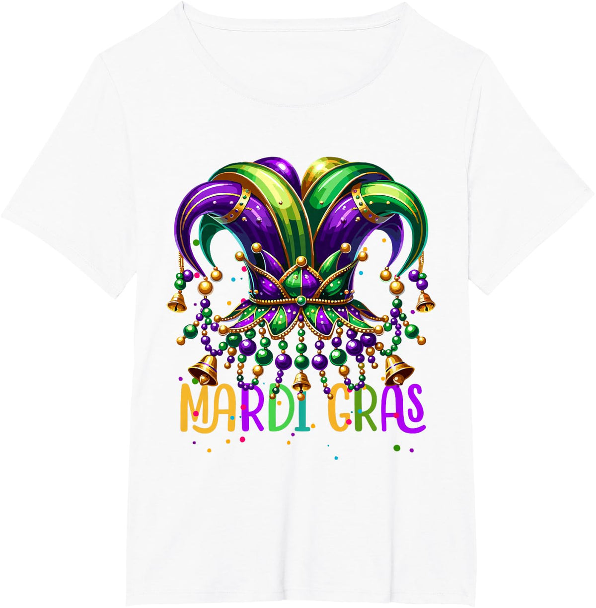 Mardi Gras Costume Outfit Toddler Kid Men Women Mardi Gras T-Shirt - White