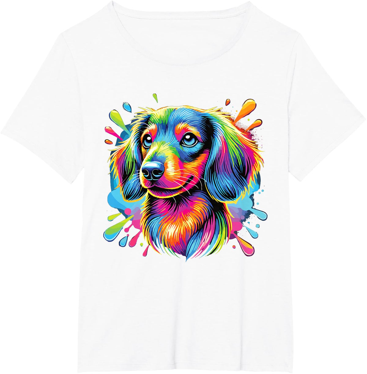 Colorful Dachshund T-Shirt - White