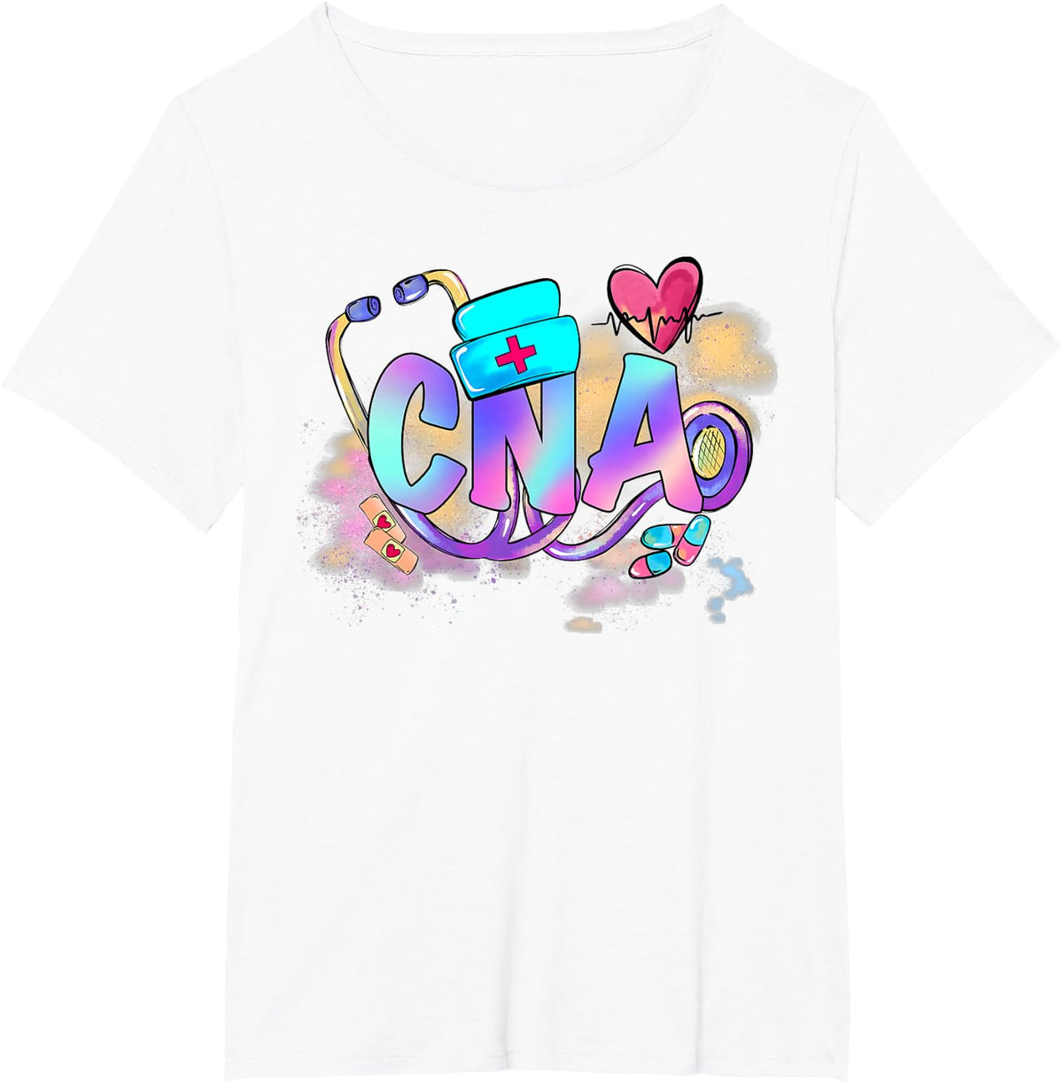 Tie Dye CNA Cute Nurse Day CNA RN Nurse Week Gifts Nursing T-Shirt - White