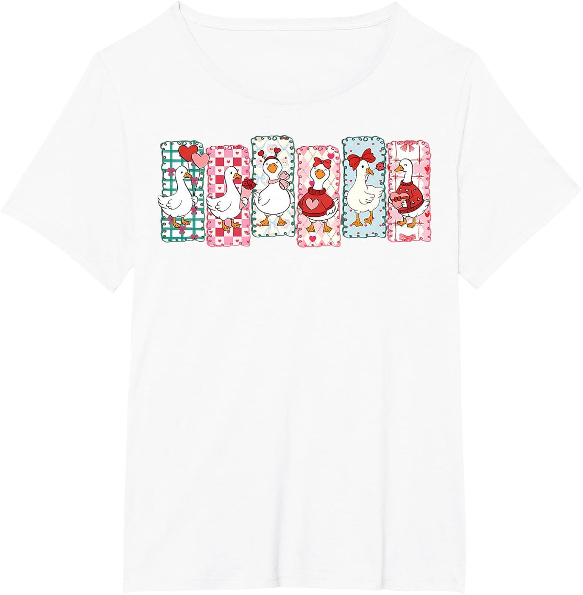 Just A Lovely Goose Cute Goose Valentine's Day T-Shirt - White