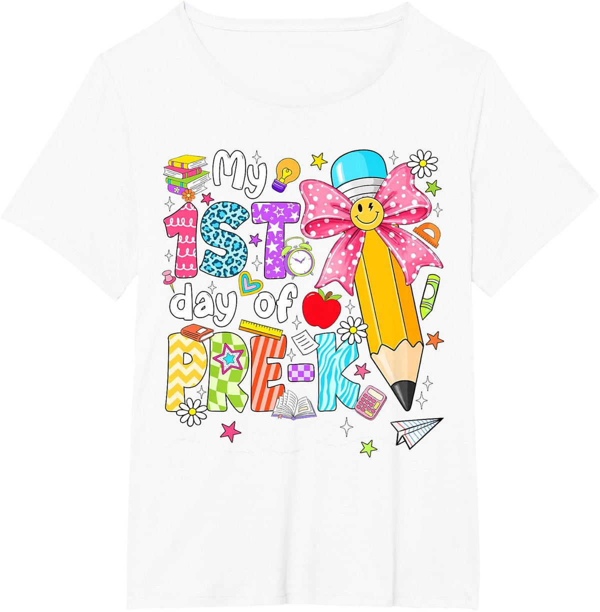 My 1st Day of Pre-k 2026 Back to School Preschool Girls Kid T-Shirt - White