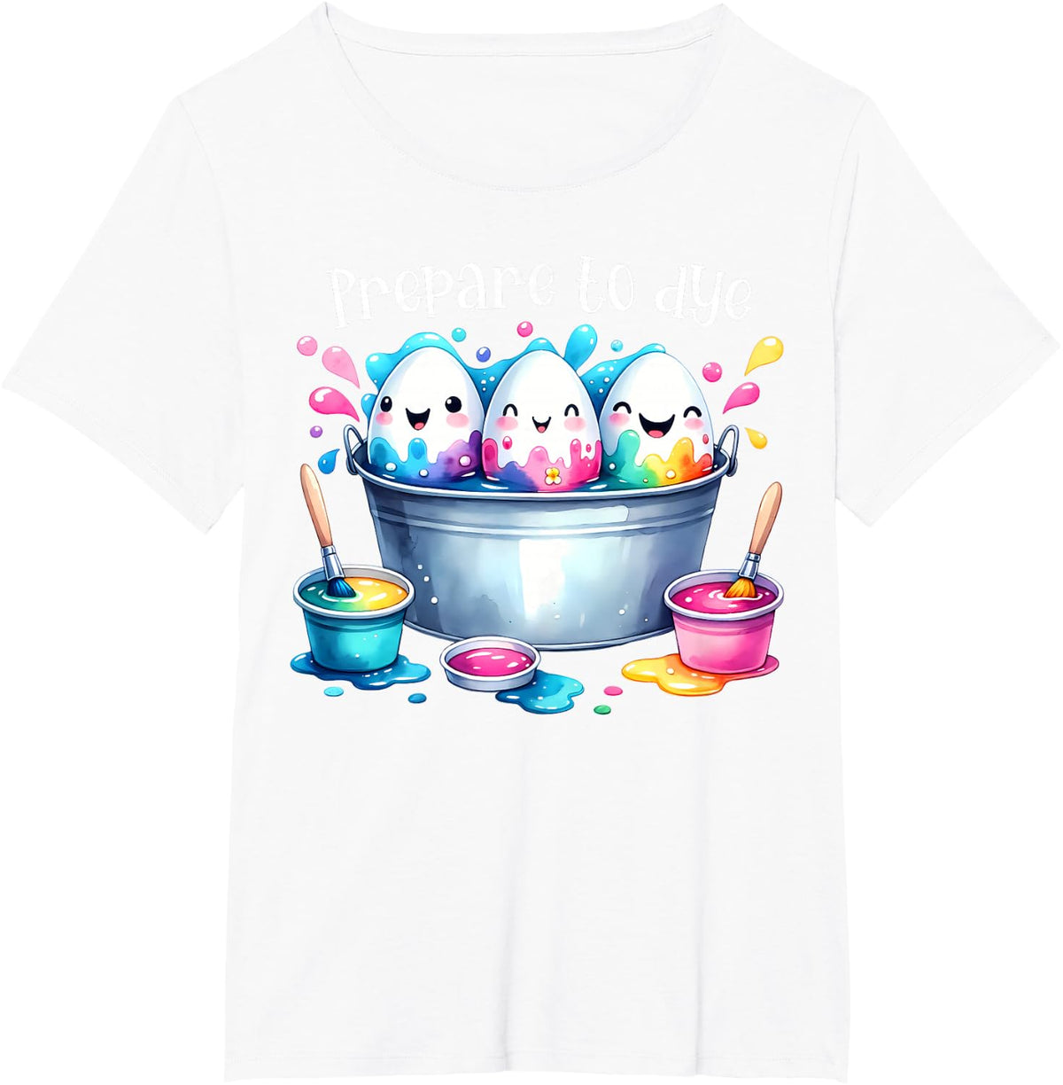 Prepare To Dye Easter Egg Coloring Funny Easter Hunting Pun T-Shirt - White