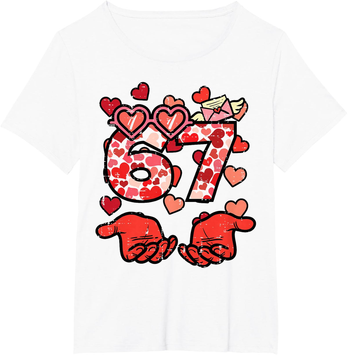 6 7 Valentines Day 67 Valentine Meme Kids Boys Youth Women T-Shirt - White