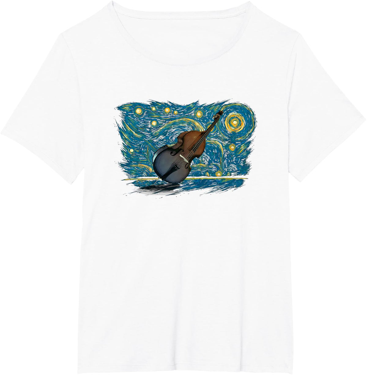 Retro Vintage Double Bass T-Shirt - White