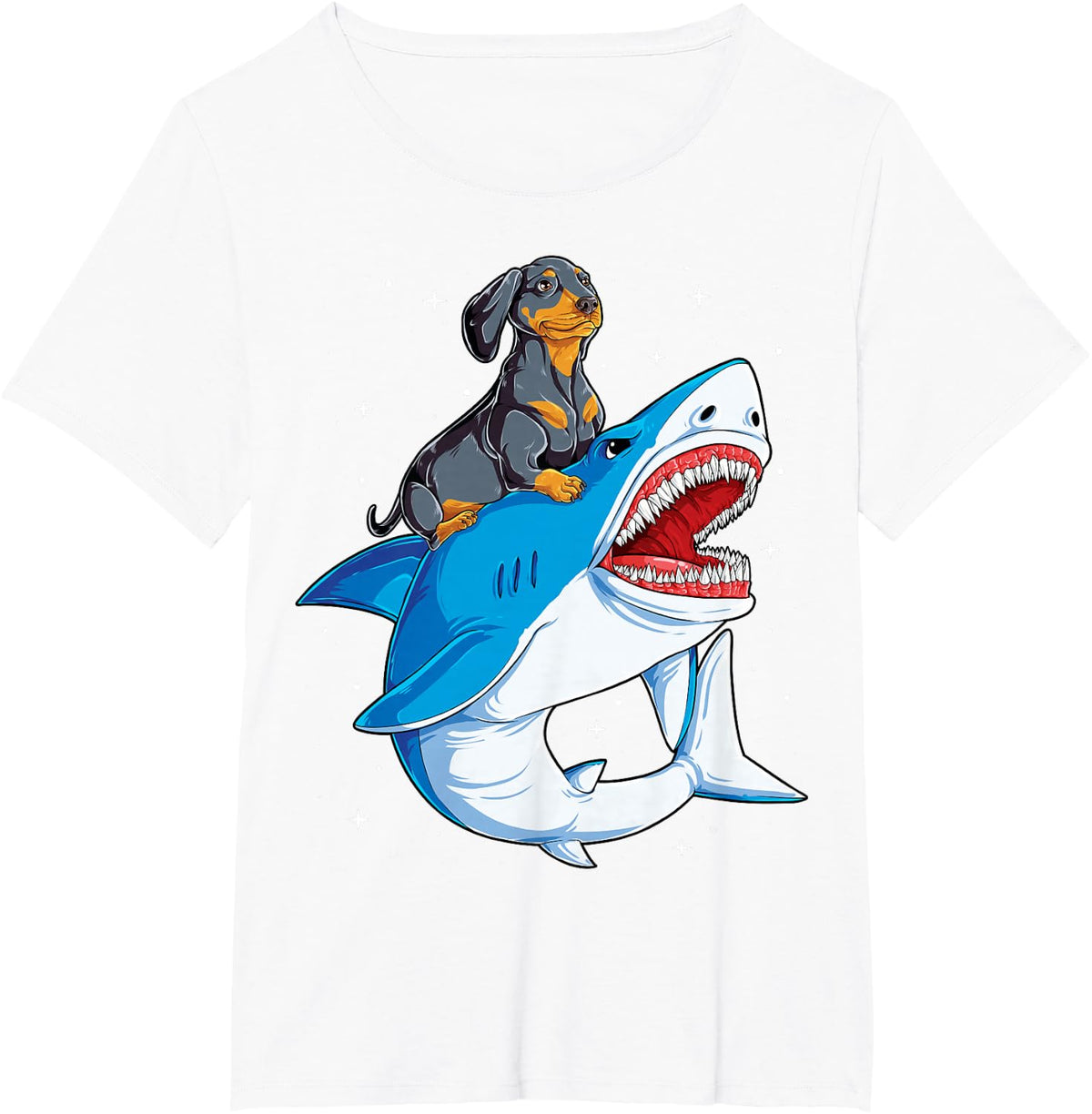 Dachshund Shark Kids Boys Men Space Galaxy Jawsome Gifts T-Shirt - White