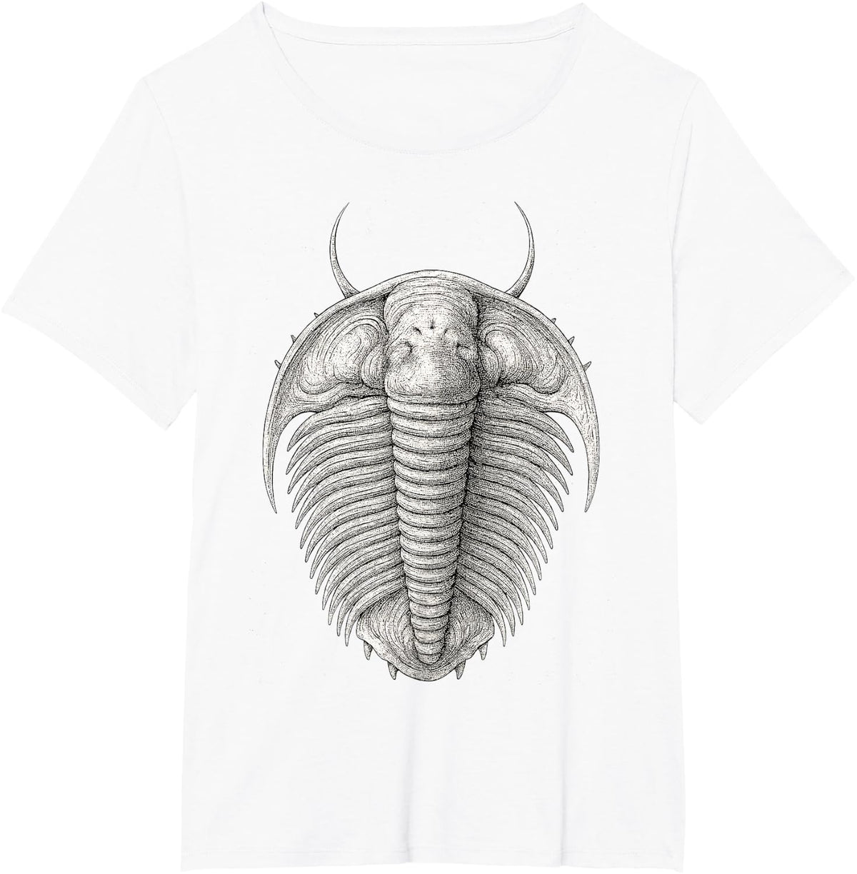 Trilobite Fossil Dorsal View Scientific Paleontology Art T-Shirt - White