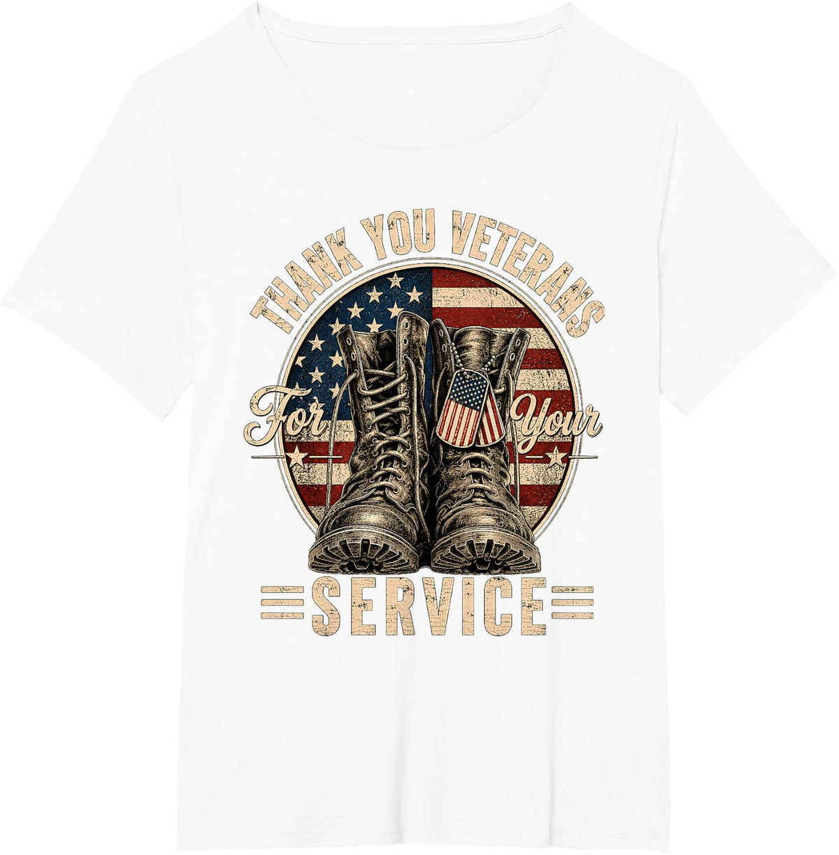 Thank You Veterans for Your Service Veterans Day T-Shirt - White