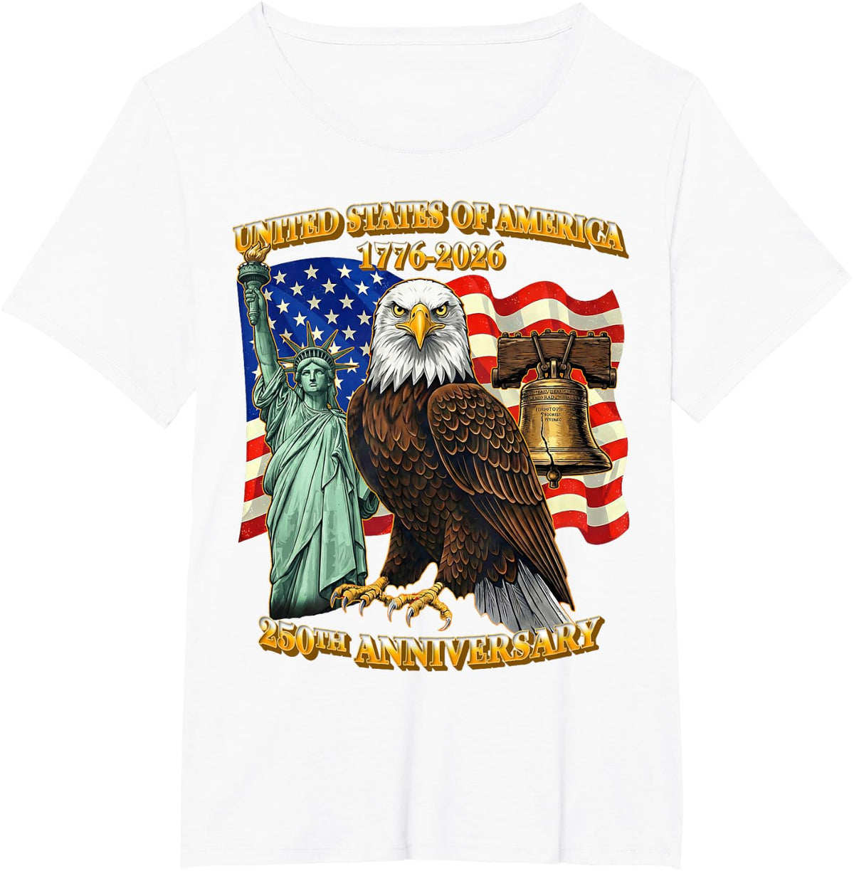 250 Anniversary USA 250th American Flag Patriotic 250 Years T-Shirt - White