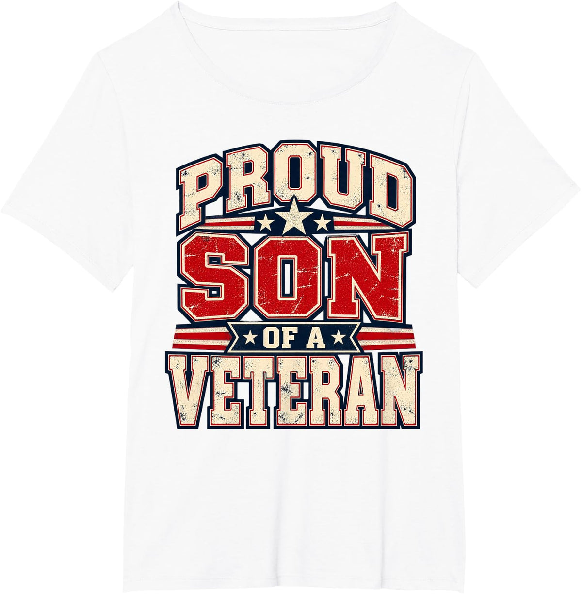 Patriotic Veteran Family Tribute Graphic T-Shirt - White