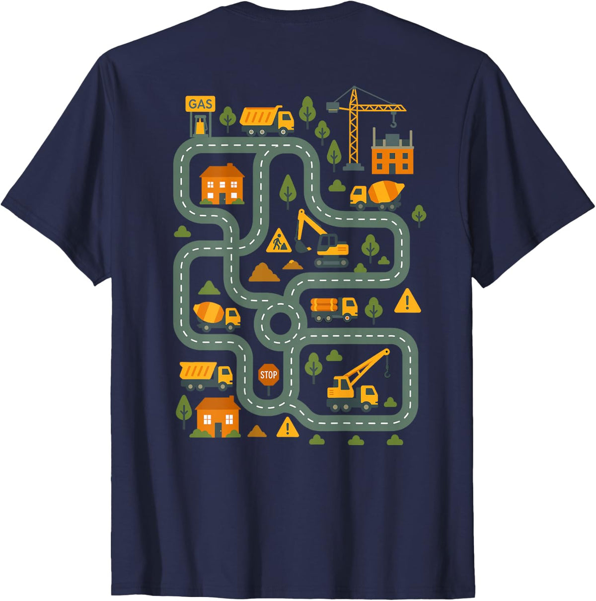 (On Back) Tired Dads Club Car Race Track On Dad Father's Day T-Shirt - Navy Blue