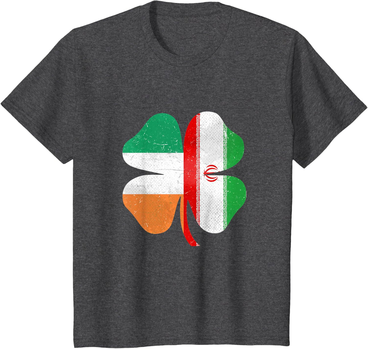 Iranian Irish Shamrock Iran Ireland St. Patrick's Day T-Shirt - Dark Heather Grey