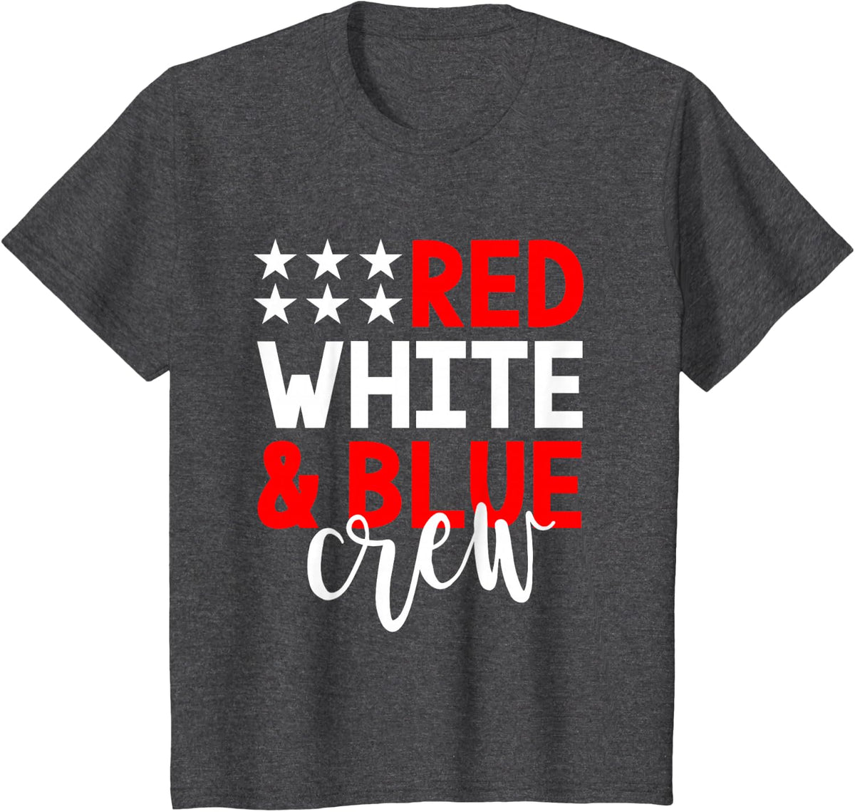 4th of July Group Shirts Red White Blue Crew Family Friends T-Shirt - Dark Heather Grey