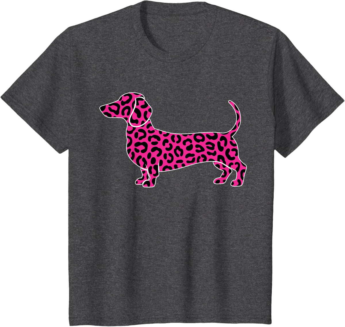 Dachshund Wiener Leopard Wiener Dog for Women T-Shirt - Dark Heather Grey