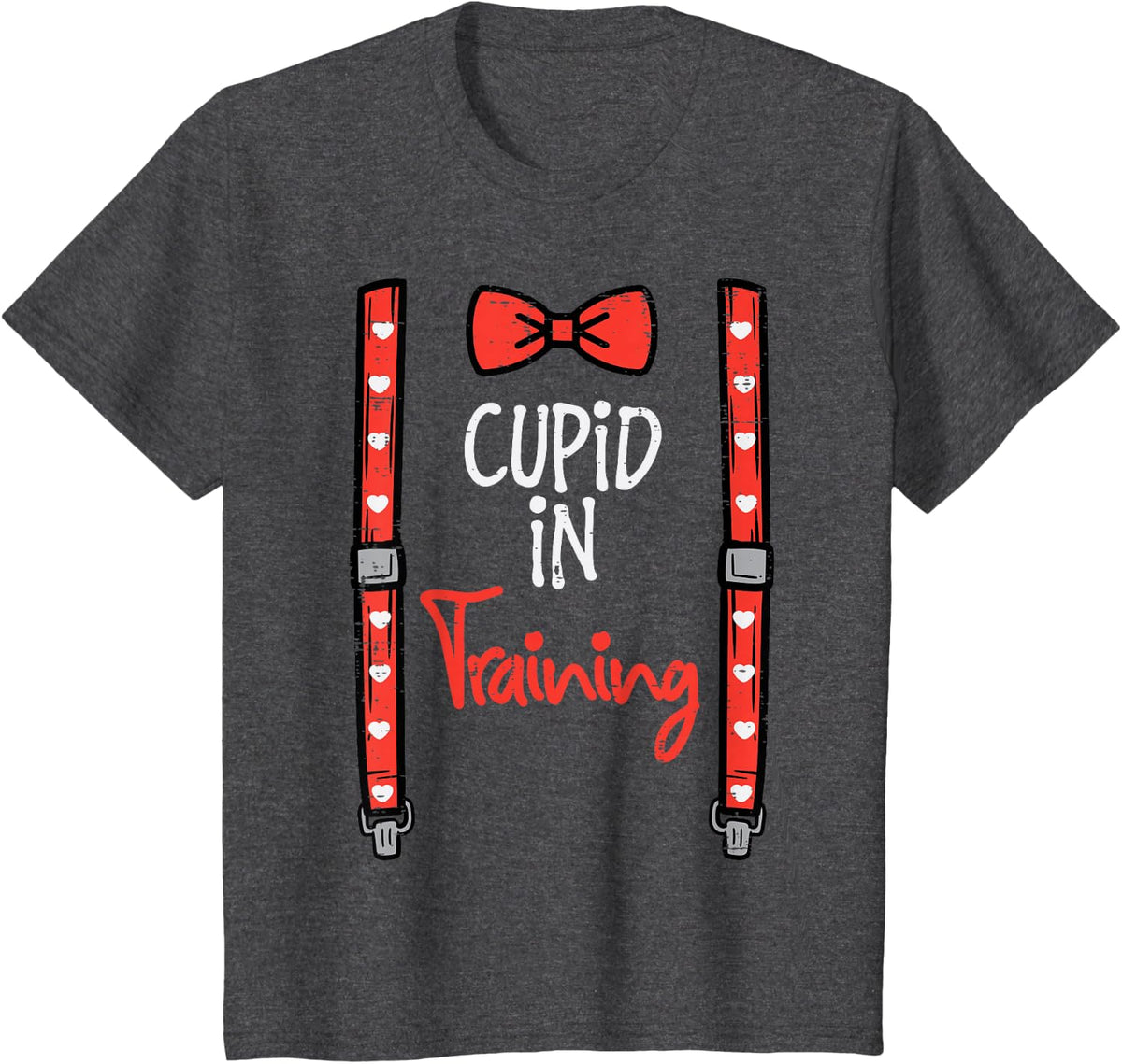 Valentines Day Cupid In Training Cute Toddler Boys Kid Youth T-Shirt - Dark Heather Grey