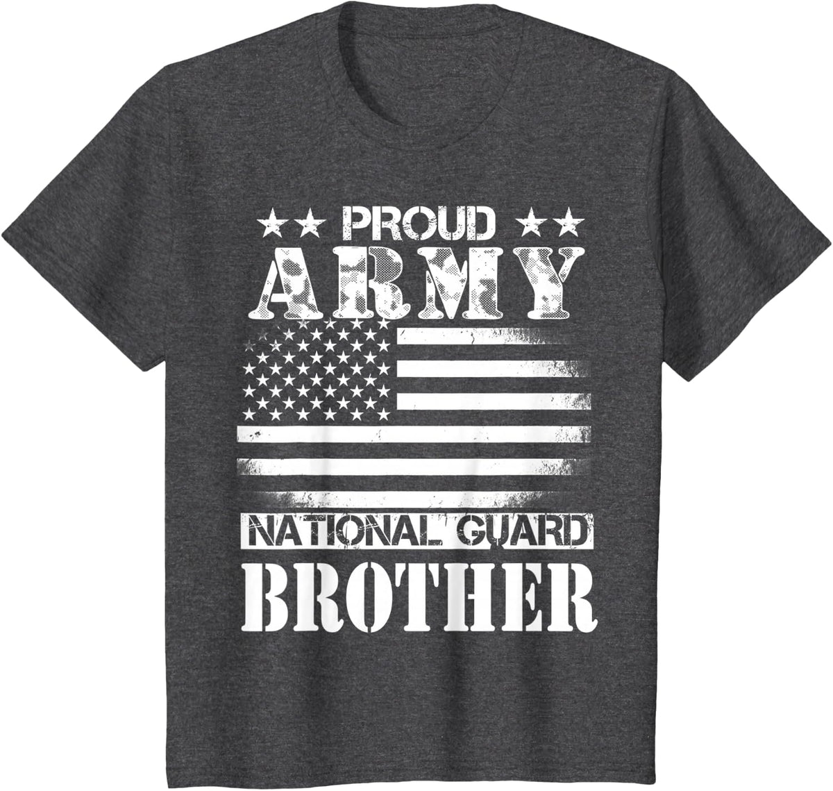 Proud Army National Guard Brother T-Shirt U.S. Military T-Shirt - Dark Heather Grey