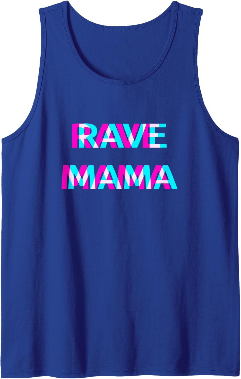 Rave Mama EDM Music Festival Techno Mom Mother Mommy Rave Tank Top - Royal Blue