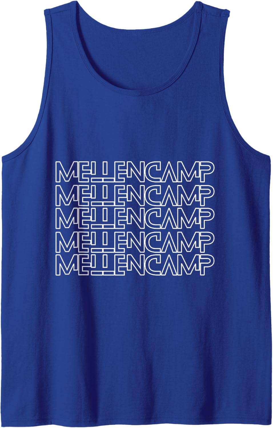 Love Mellencamp Tee Grunge Vintage Black Mellencamp Tank Top - Royal Blue