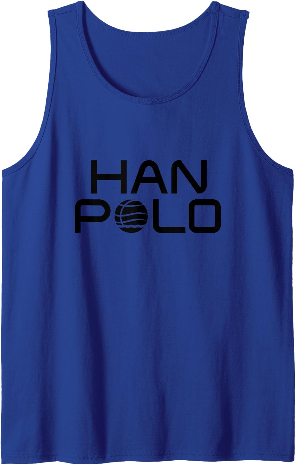 Men's Han Polo Water Ball Player Athlete Funny Pun Men’s White Sleeveless Tank Top - Royal Blue