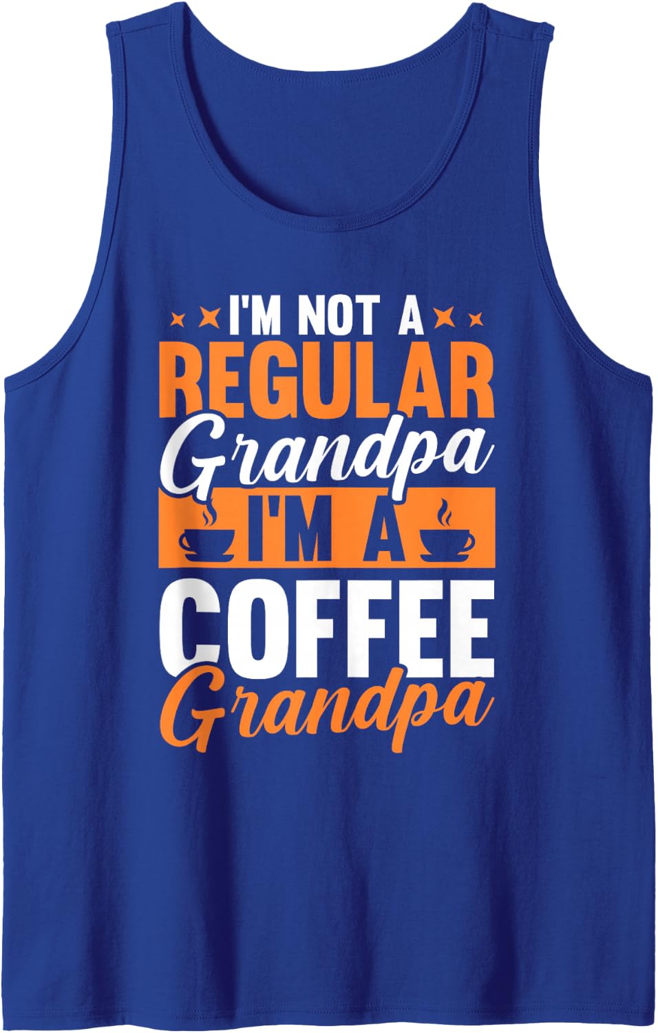 Men's Grandfather Coffee Gramps Granddad Grandpa Sleeveless Tank Top - Royal Blue