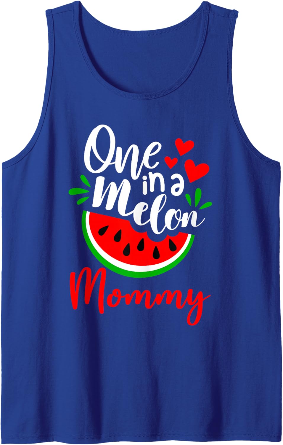 One In A Melon Mommy Shirt Birthday Matching Family Tank Top - Royal Blue