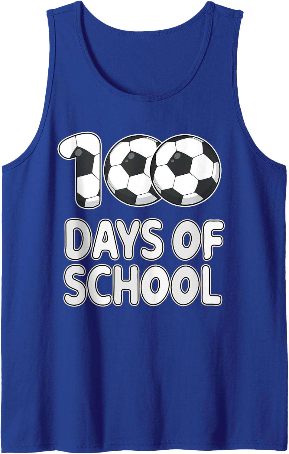 100 Days of School Soccer Shirt for Boys Kids Girls Student Sleeveless Tank Top - Royal Blue