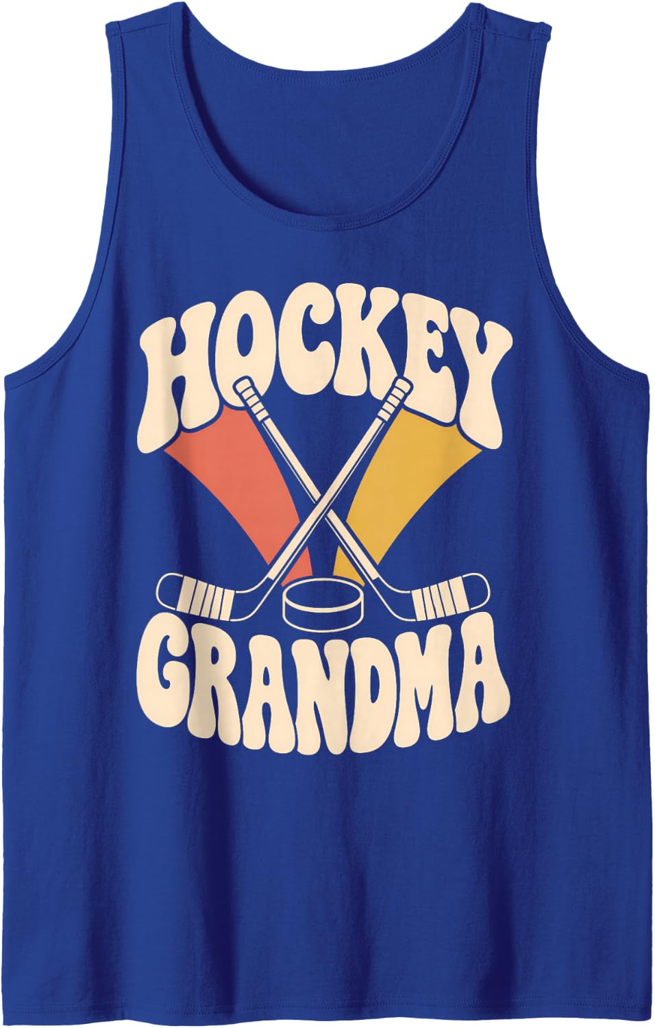 Hockey Grandma Sticks Sleeveless Tank Top - Royal Blue