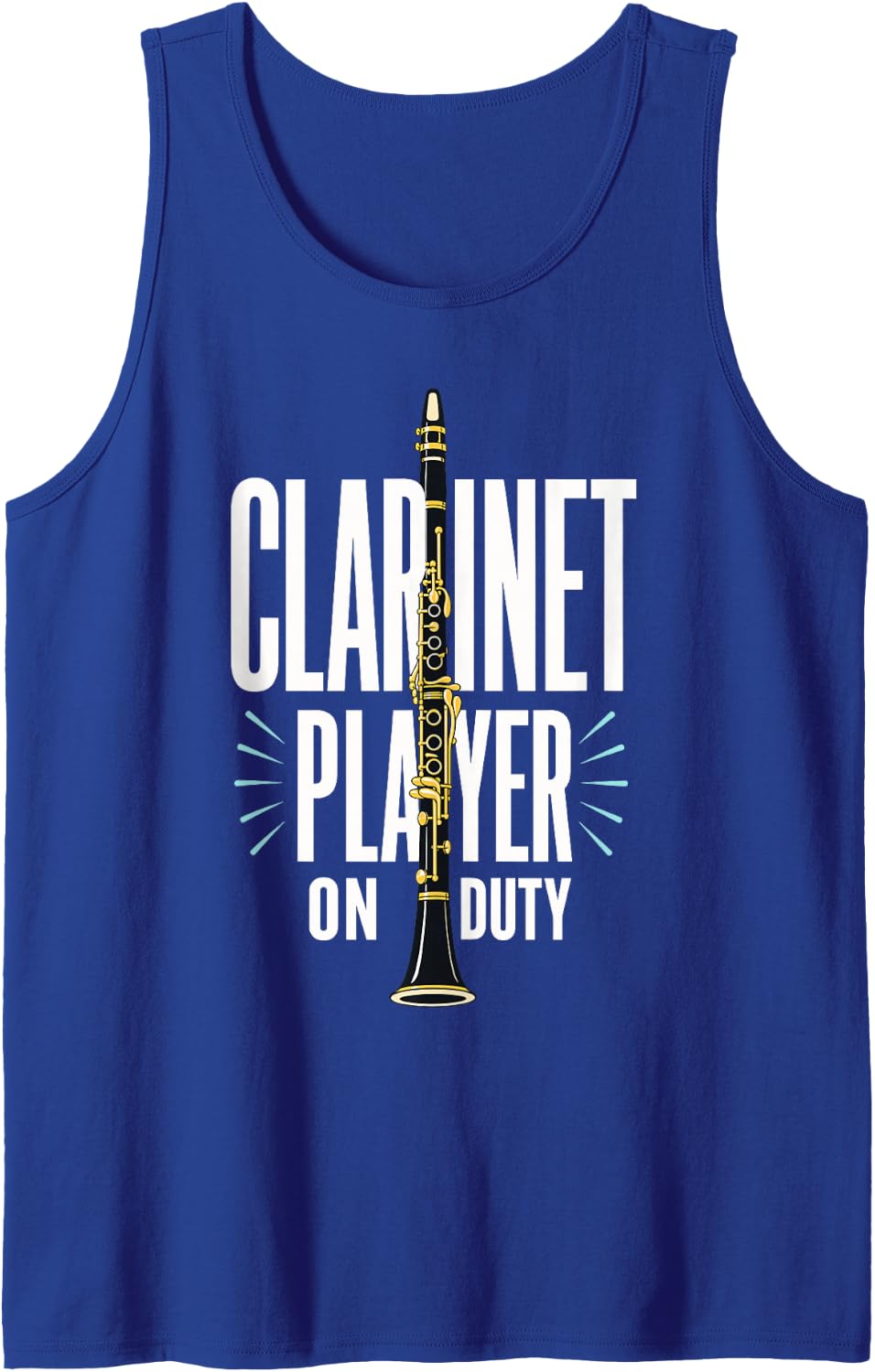 Clarinet Player On Duty Musician Band Orchestra Sleeveless Tank Top - Royal Blue