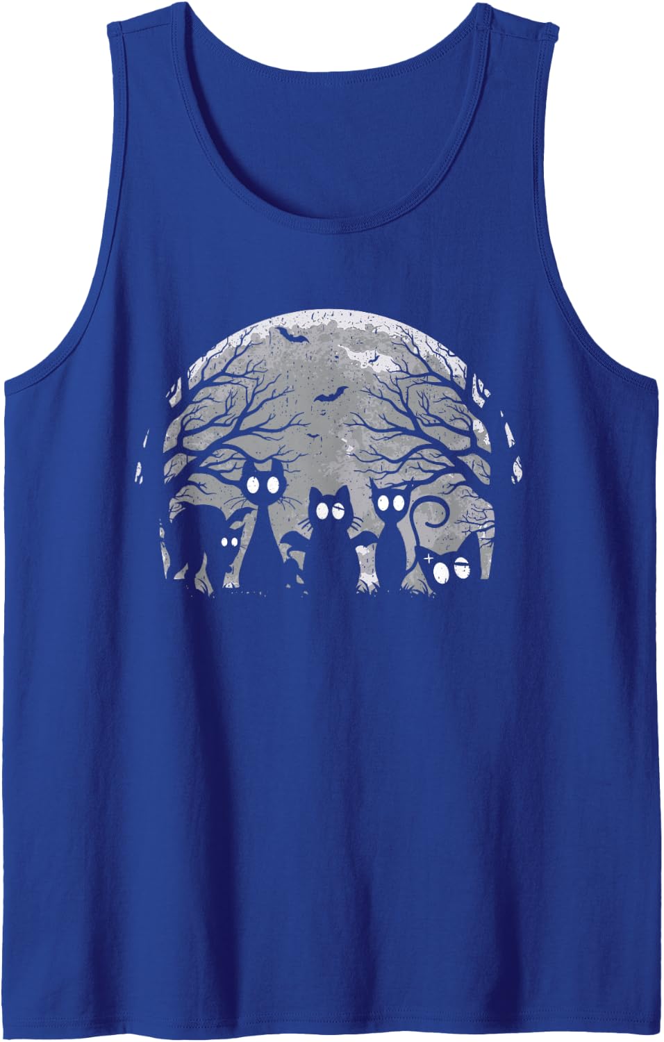 Creepy Cute Cats Alt Goth Grunge Horror Aesthetic Gothic Sleeveless Tank Top - Royal Blue