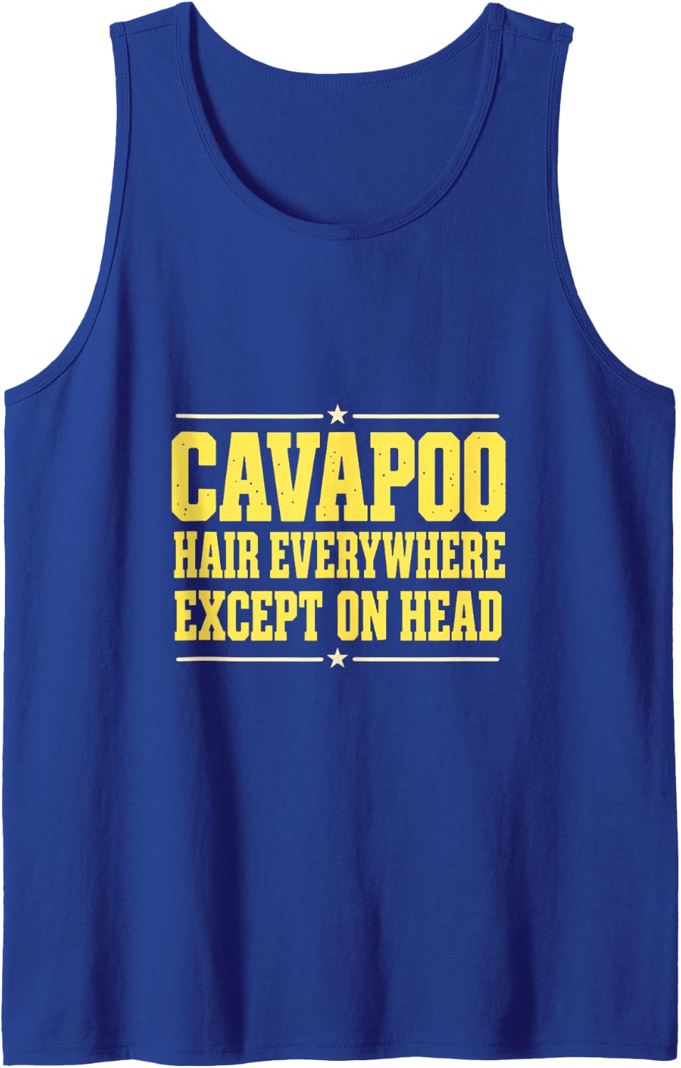 Cavapoo Hair Everywhere Except On Head Funny Dog Mom Dad Sleeveless Tank Top - Royal Blue