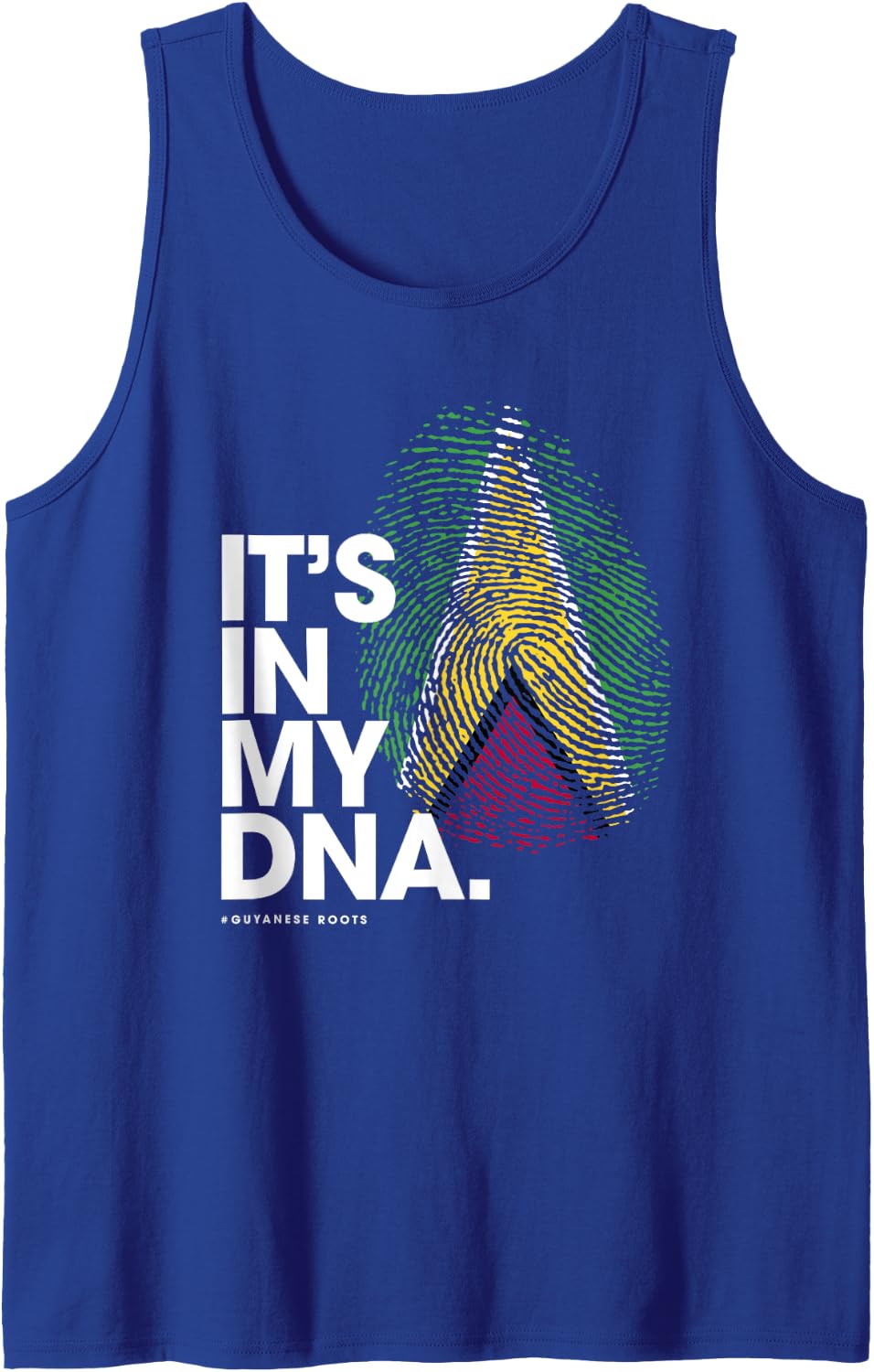 IT'S IN MY DNA Guyana Flag Shirt Guyanese Roots Tank Top - Royal Blue