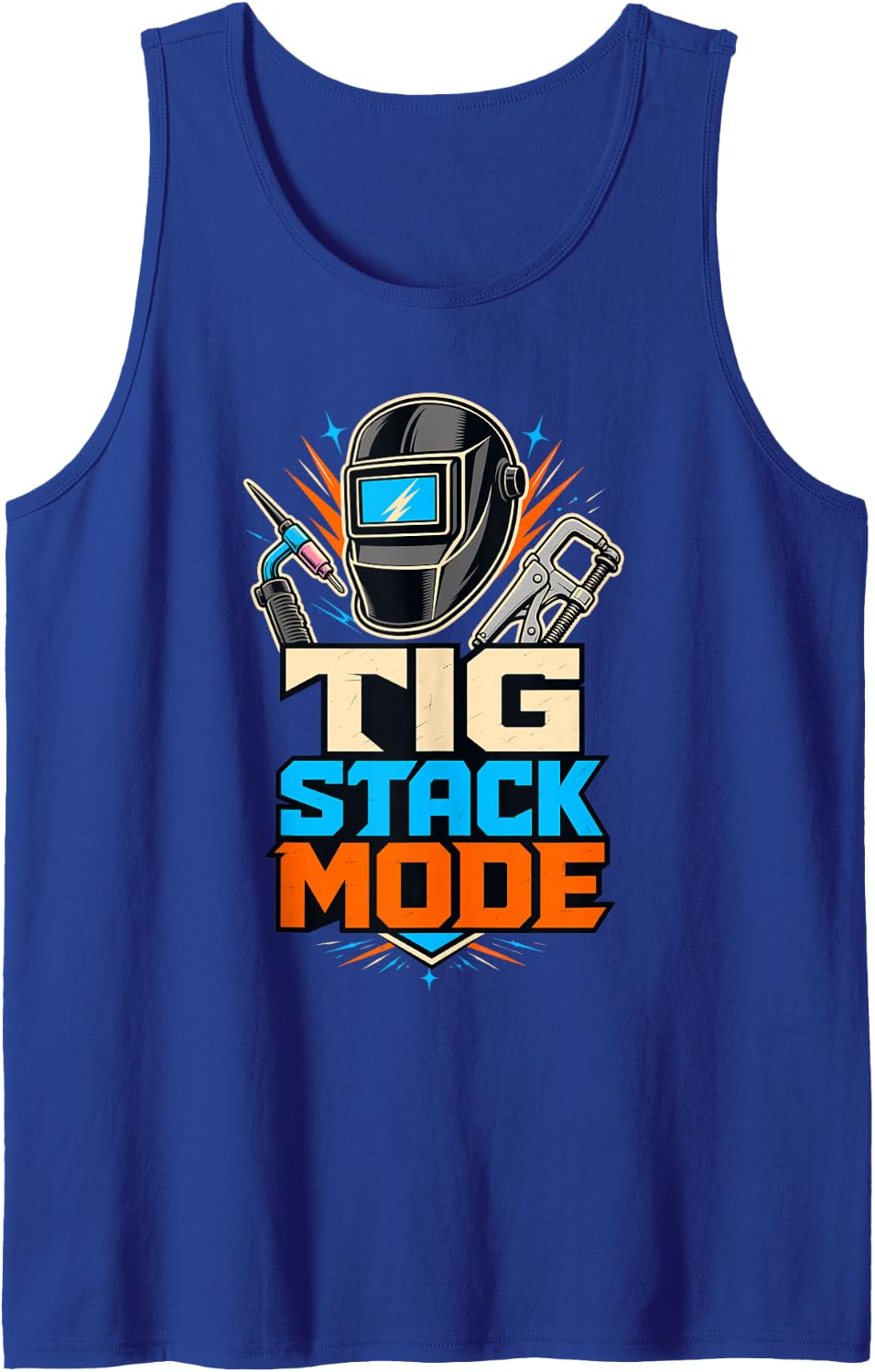 TIG Stack Mode Welder Work Tank Top - Royal Blue