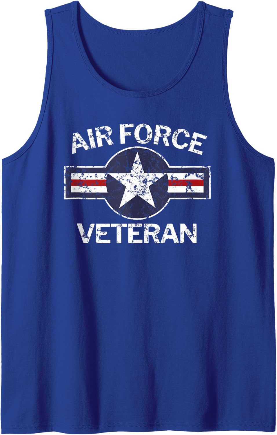Air Force Veteran with Vintage Roundel Grunge Tank Top - Royal Blue