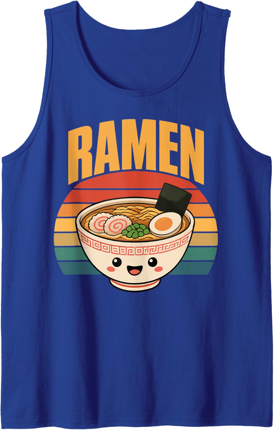 Vintage Ramen Lover Japanese Noodles Sleeveless Tank Top - Royal Blue