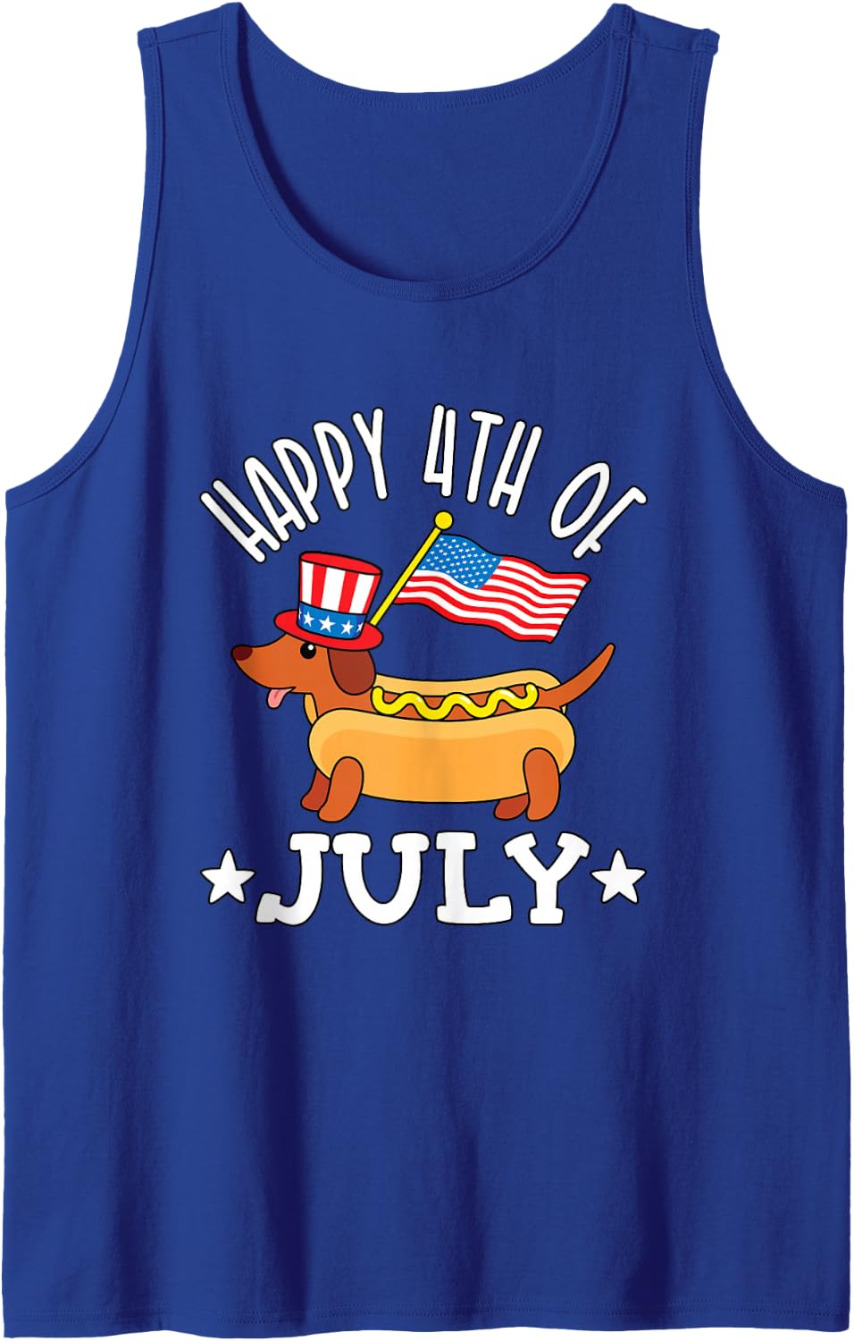 Dachshund 4th of July Cute Patriotic Men Women Kids Tank Top - Royal Blue