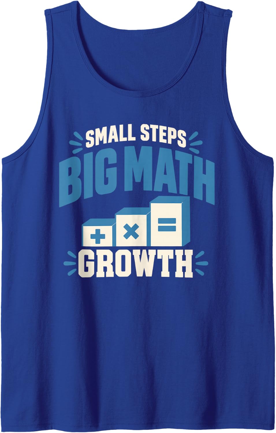 Math Interventionist Small Steps Big Math Growth Sleeveless Tank Top - Royal Blue