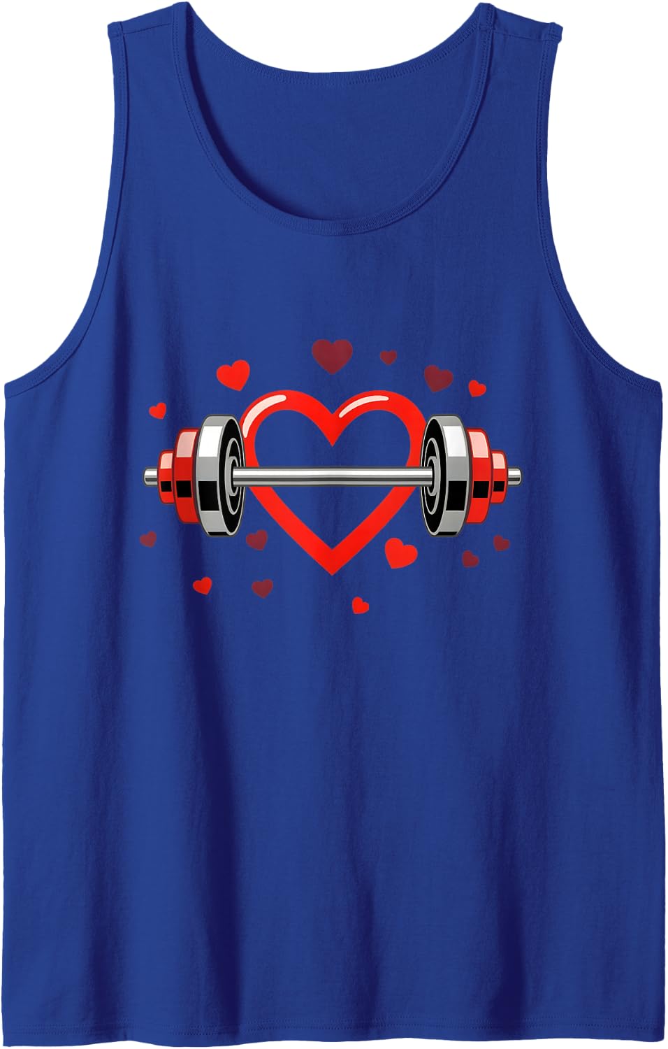 Fitness Heart Barbell Valentine's Day Gym Workout Women Men Tank Top - Royal Blue