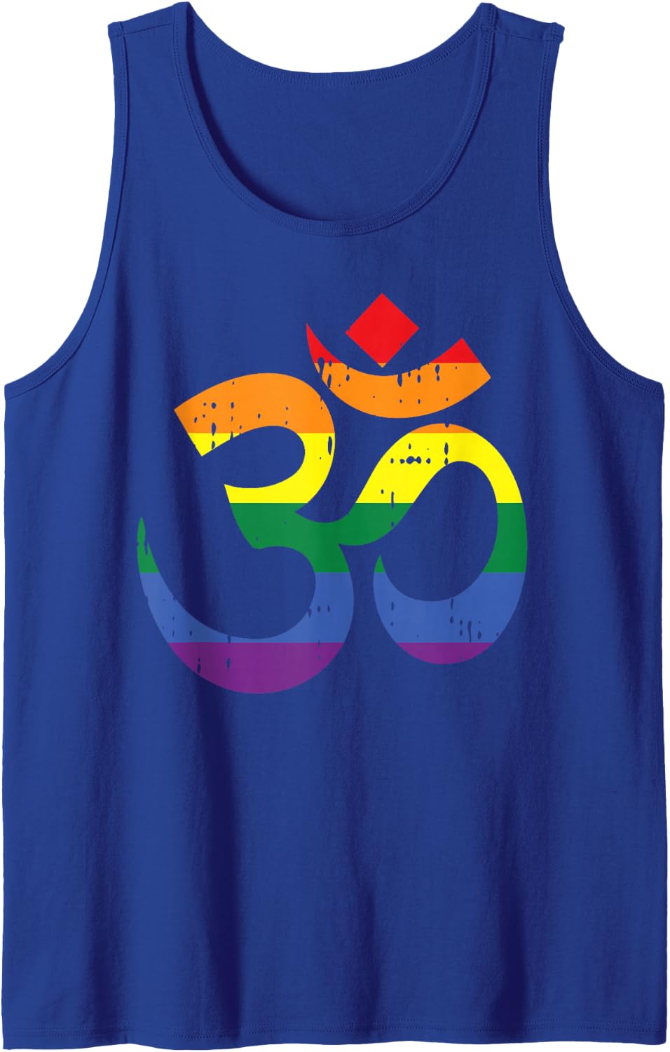 Om Aum Symbol Yoga Rainbow Gay Pride Yogi LGBT Flag Gift Tank Top - Royal Blue