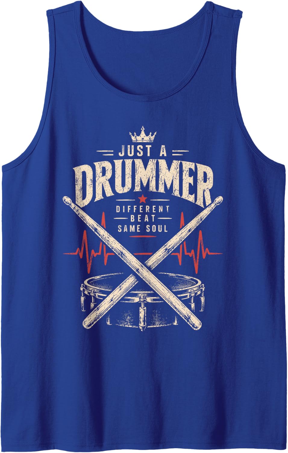 Just A Drummer Different Beat Same Soul Retro Sleeveless Tank Top - Royal Blue