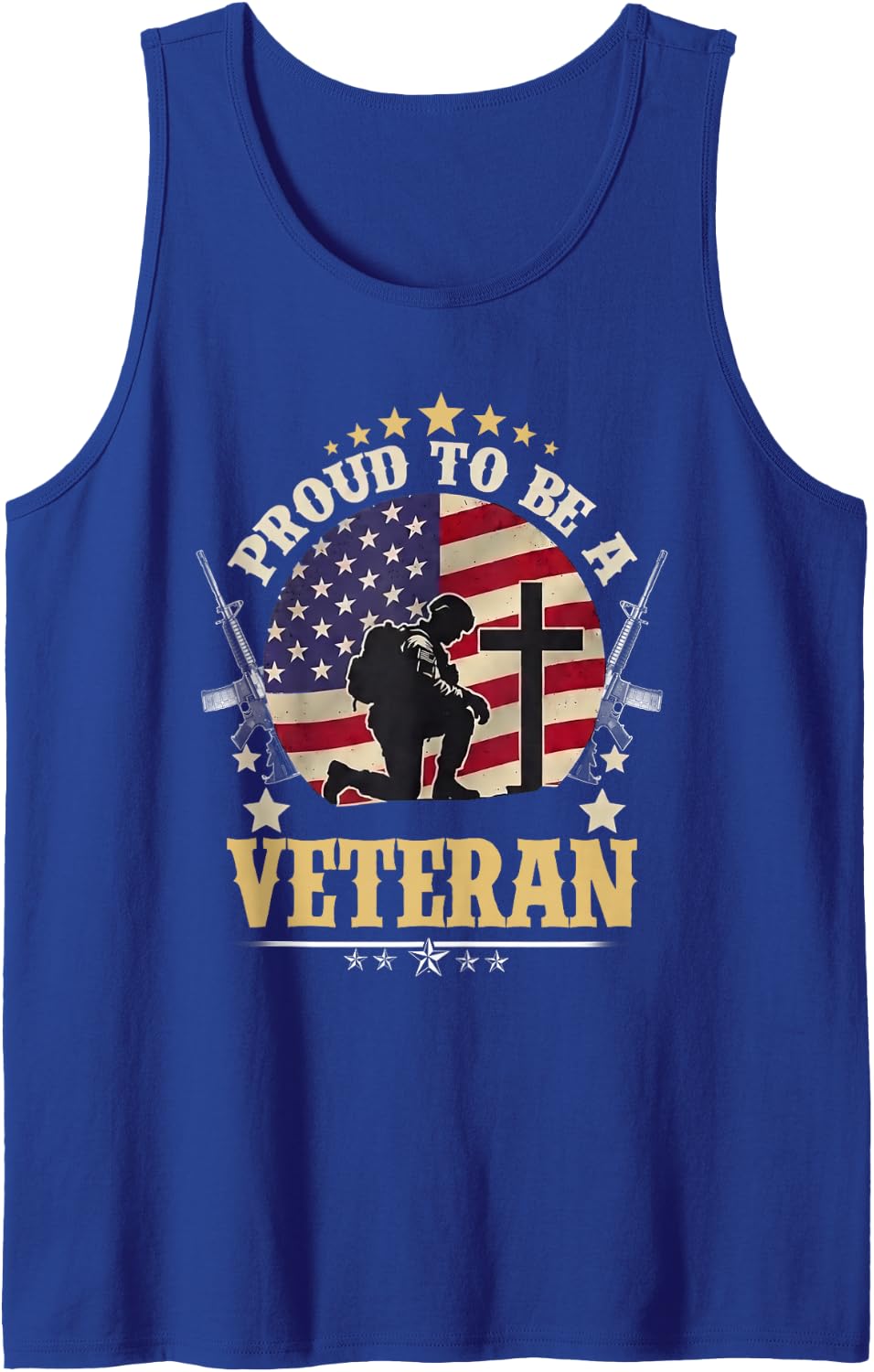 Proud Be A Veteran of The USA Veteran Veterans Day-Patriotic Sleeveless Tank Top - Royal Blue