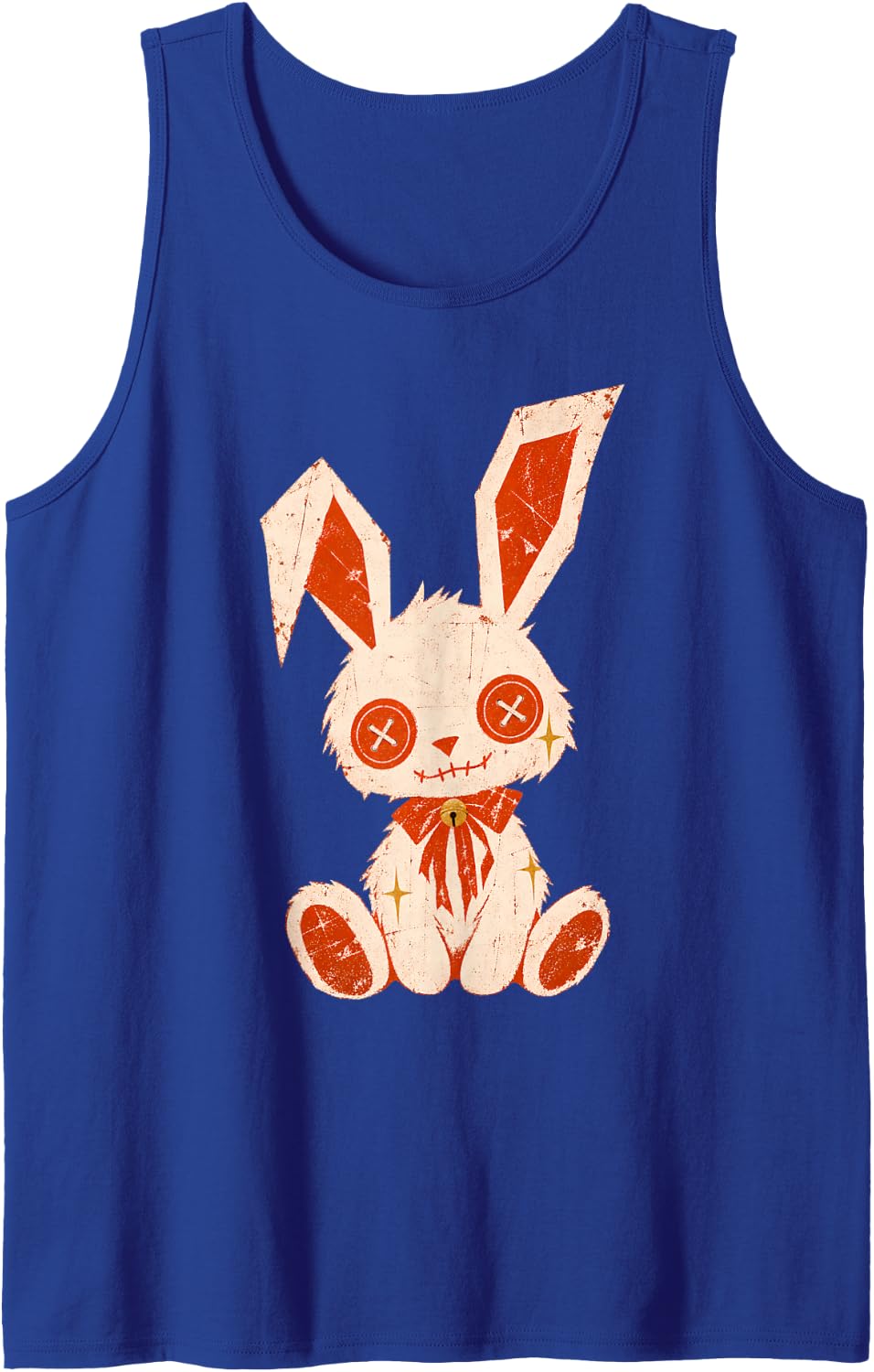 Goth Bunny Creepy Cute Alt Grunge Aesthetic Horror Sleeveless Tank Top - Royal Blue