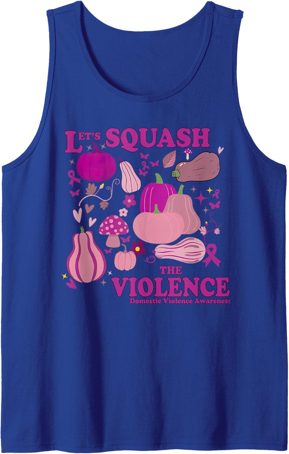 Domestic Violence Awareness Pumpkin Autumn Social Worker Job Sleeveless Tank Top - Royal Blue