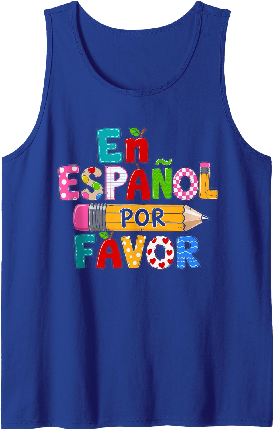 En Español Por Favor Spanish Teacher Maestra De Español Kids Sleeveless Tank Top - Royal Blue
