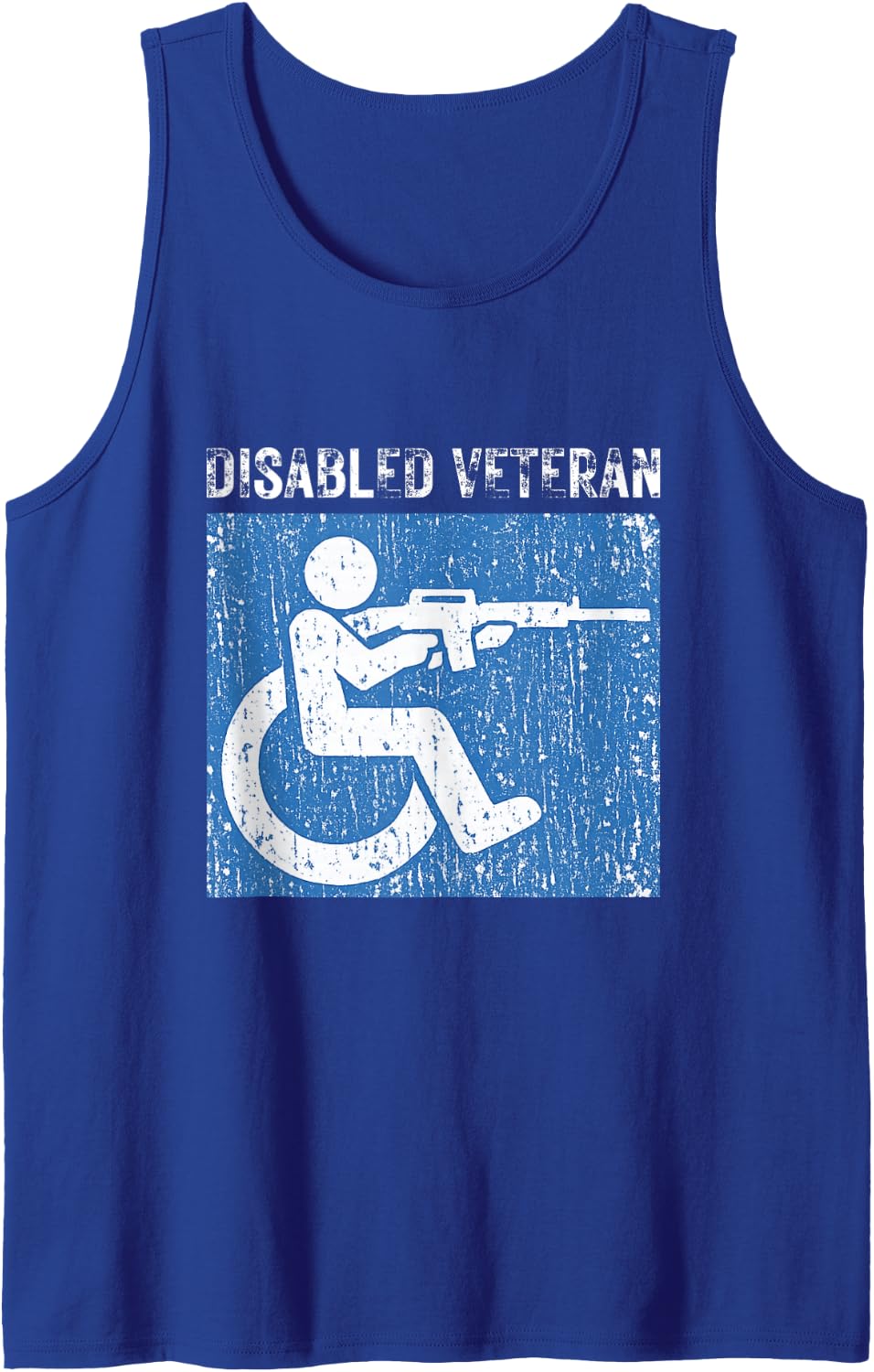 Disabled Veteran Military Combat Solider US Vet Handicapped Tank Top - Royal Blue