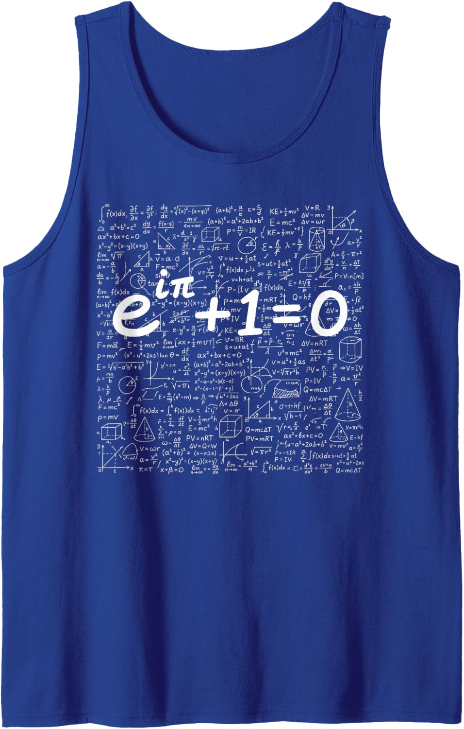 Euler's Identity Math Physics Formula Chalkboard Equation Sleeveless Tank Top - Royal Blue